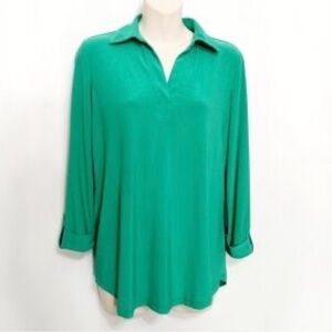 Jones New York Teal Green Blouse Size Medium